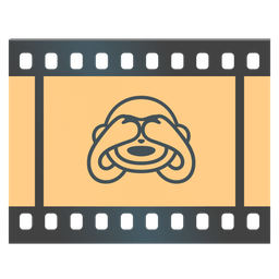 Film frames and See-no-evil monkey