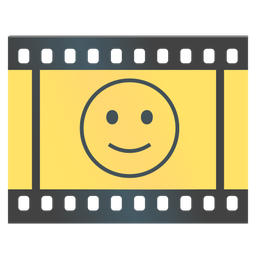 Film frames and Slightly smiling face