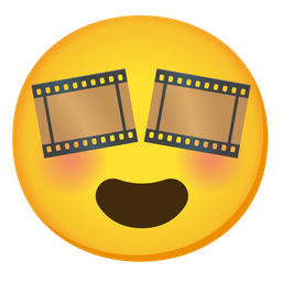 Film frames and Smiling face with heart-eyes