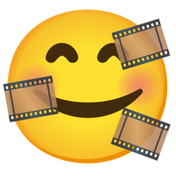 Film frames and Smiling face with hearts