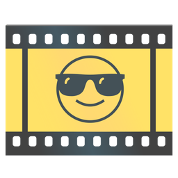 Film frames and Smiling face with sunglasses