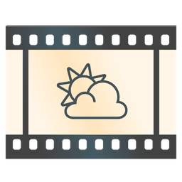 Film frames and Sun behind cloud
