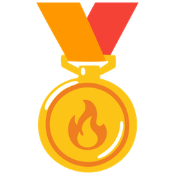 fire and 1st place medal