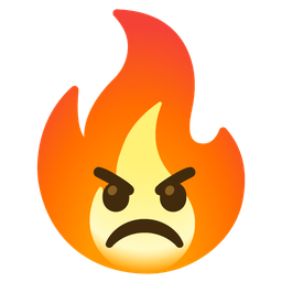 fire and angry face