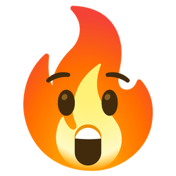 fire and astonished face