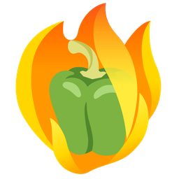 fire and bell pepper