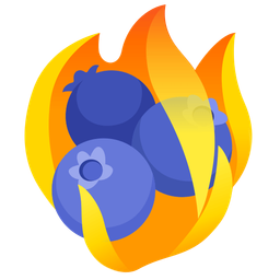 fire and blueberries