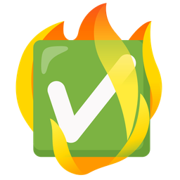 fire and check mark button
