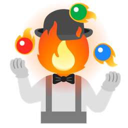 fire and clown face