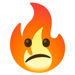 fire and confused face