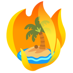 fire and desert island