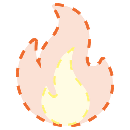 fire and dotted line face