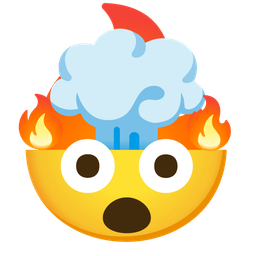 fire and exploding head