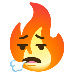 fire and face exhaling