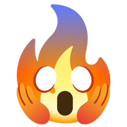 fire and face screaming in fear
