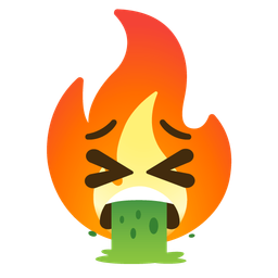 fire and face vomiting