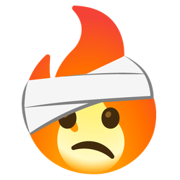fire and face with head-bandage