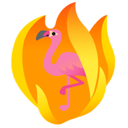 fire and flamingo