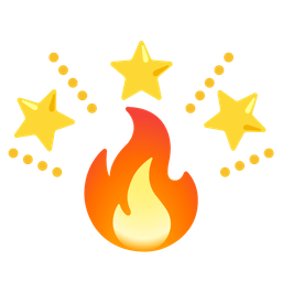 fire and glowing star