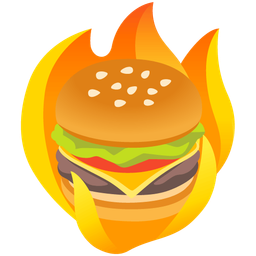 fire and hamburger