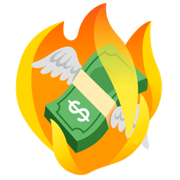 fire and money with wings