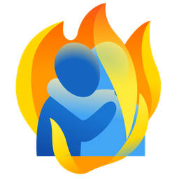 fire and people hugging