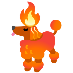 fire and poodle