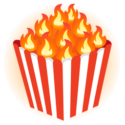 fire and popcorn