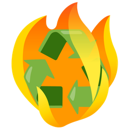 fire and recycling symbol