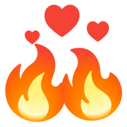 fire and revolving hearts