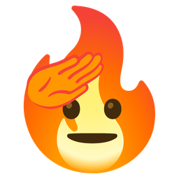 fire and saluting face
