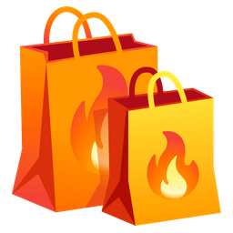 fire and shopping bags