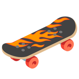 fire and skateboard