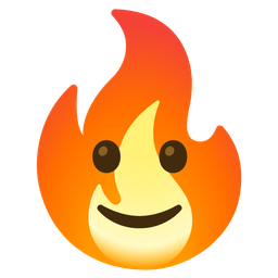 Fire and Slightly smiling face