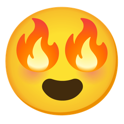 Fire and Smiling face with heart-eyes