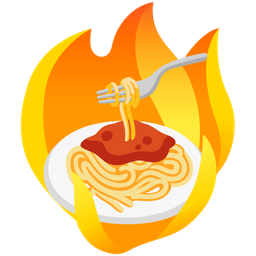 fire and spaghetti