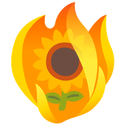 fire and sunflower
