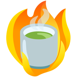 fire and teacup without handle