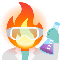 fire and test tube