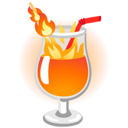 fire and tropical drink