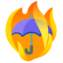 fire and umbrella