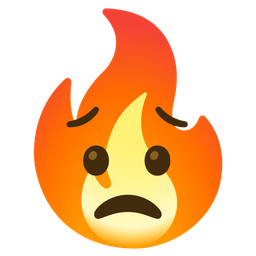 fire and worried face