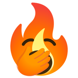 fire and yawning face