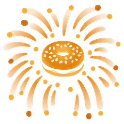 fireworks and bagel