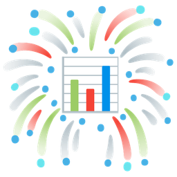 fireworks and bar chart