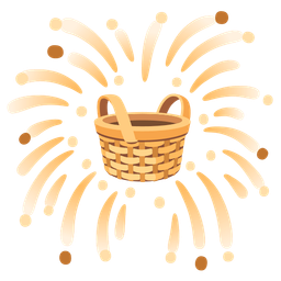 fireworks and basket