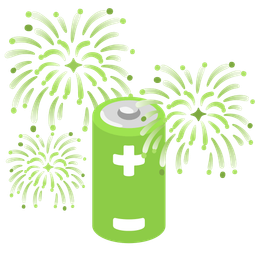 fireworks and battery