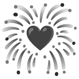 fireworks and black heart