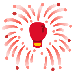 fireworks and boxing glove
