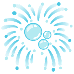 fireworks and bubbles